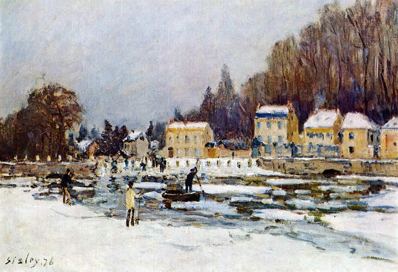  Alfred Sisley The Blocked Seine at Port-Marly - Art Print