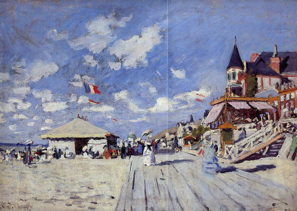  Claude Oscar Monet The Boardwalk on the Beach at Trouville - Art Print