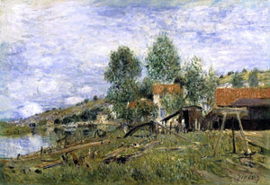  Alfred Sisley The Boatyard at Saint-Mammes - Art Print