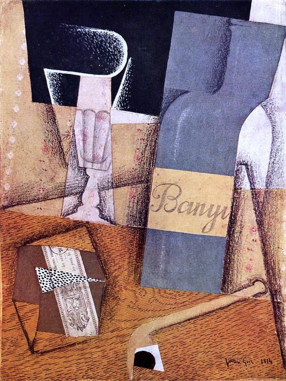  Juan Gris The Bottle of Banyuls - Art Print