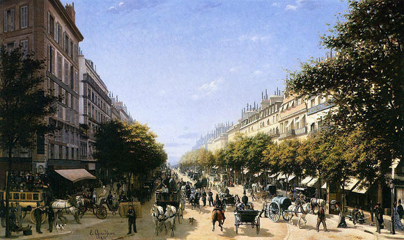  Edmond-Georges Grandjean The Boulevad des Italiens, Paris - Art Print