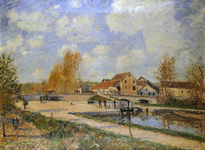  Alfred Sisley The Bourgogne Lock at Moret, Spring - Art Print