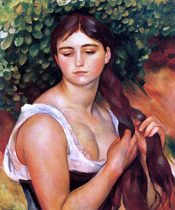  Pierre Auguste Renoir The Braid (also known as Suzanne Valadon) - Art Print