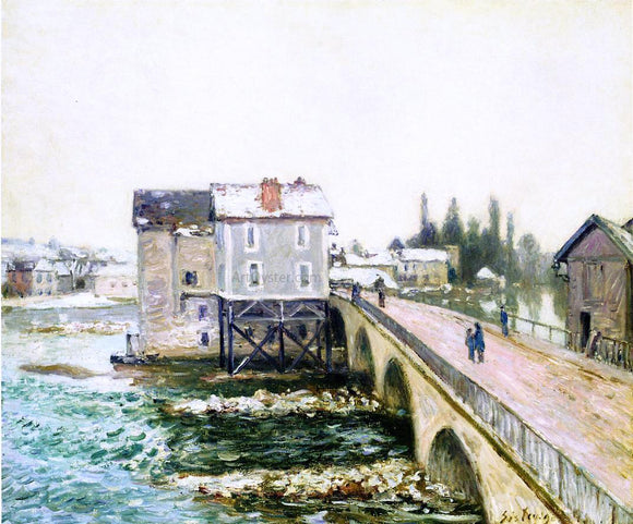  Alfred Sisley The Bridge and Mills of Moret, Winter's Effect - Art Print