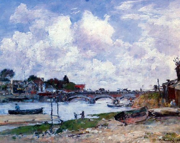  Eugene-Louis Boudin The Bridge over the Toques at Deauville - Art Print