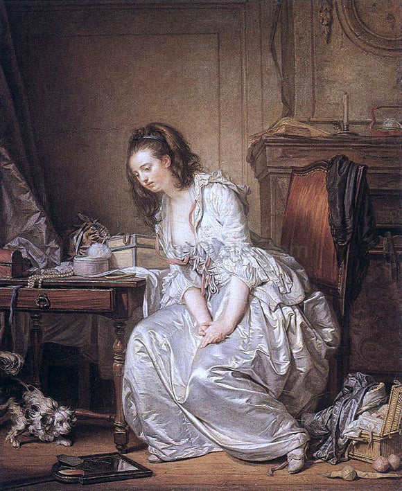  Jean Baptiste Greuze The Broken Mirror - Art Print