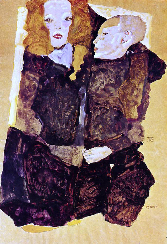  Egon Schiele The Brother - Art Print