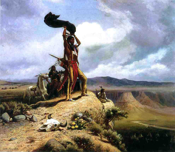  William De la Montagne Cary The Buffalo Signal (also known as Game in Sight) - Art Print