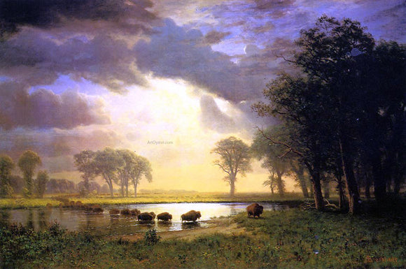  Albert Bierstadt The Buffalo Trail - Art Print