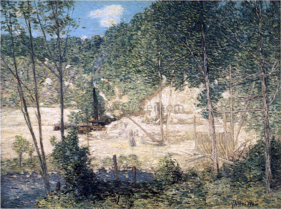  Julian Alden Weir The Building of the Dam - Art Print