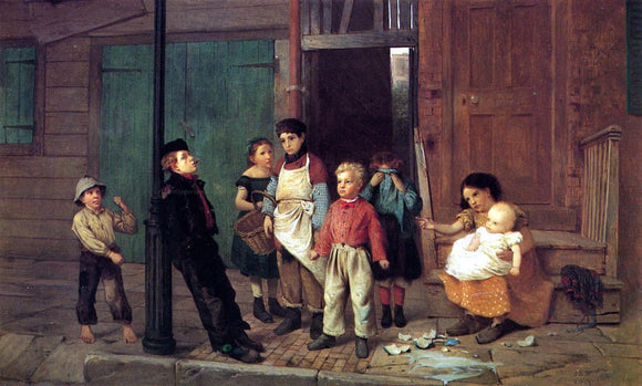  John George Brown The Bully of the Neighborhood - Art Print