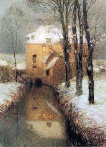  Henri Le Sidaner A Canal, Snow - Art Print