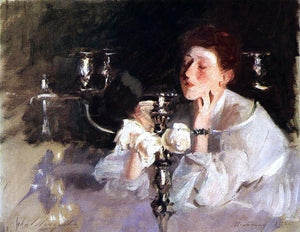  John Singer Sargent The Candelabrum (also known as Lady with Cancelabra or The Cigarette) - Art Print