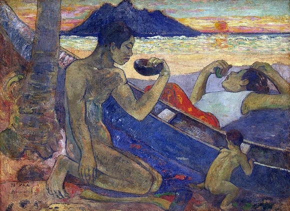  Paul Gauguin The Canoe: A Tahitian Family - Art Print