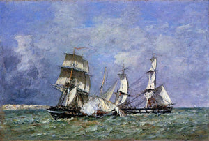  Eugene-Louis Boudin The Capture of a Raider - Art Print