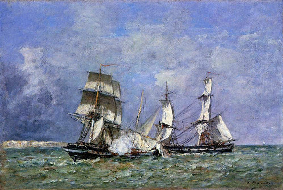  Eugene-Louis Boudin The Capture of a Raider - Art Print