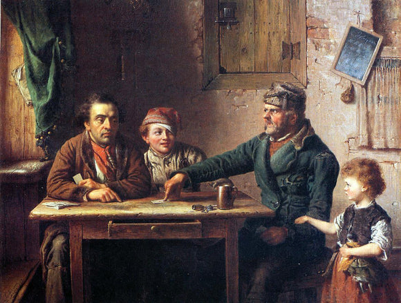  Eastman Johnson The Card Players - Art Print