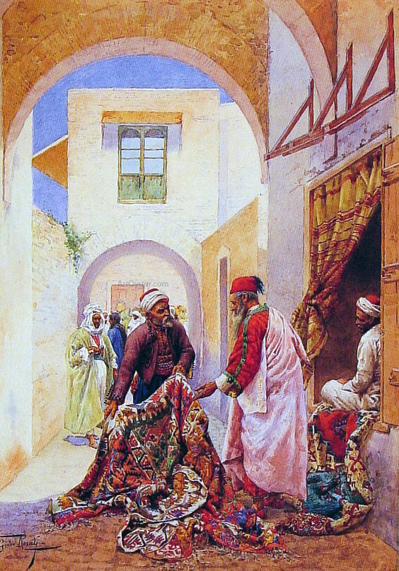  Giulio Rosati The Carpet Sellers - Art Print