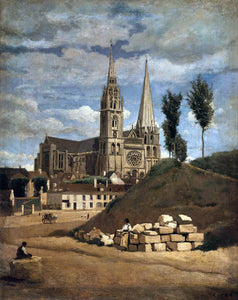  Jean-Baptiste-Camille Corot The Cathedral of Chartres - Art Print