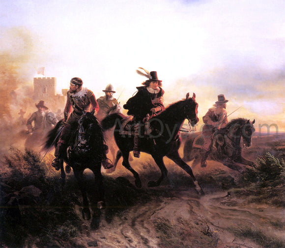  Wilhelm Camphausen The Cavalry Retreat - Art Print