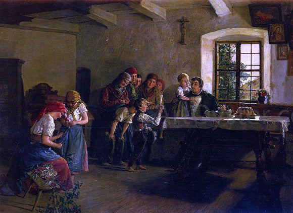  Ferdinand Georg Waldmuller The Center of Attention - Art Print