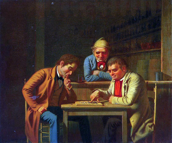  George Caleb Bingham The Checker Players (also known as Playing Checkers) - Art Print