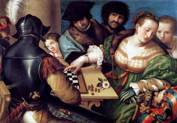  Giulio Campi The Chess Players - Art Print