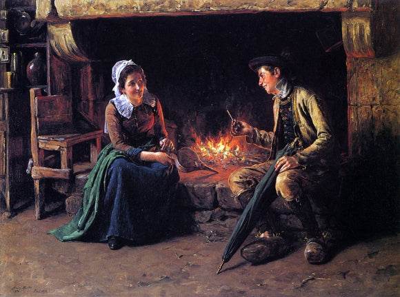  Henry Mosler The Chimney Corner - Art Print