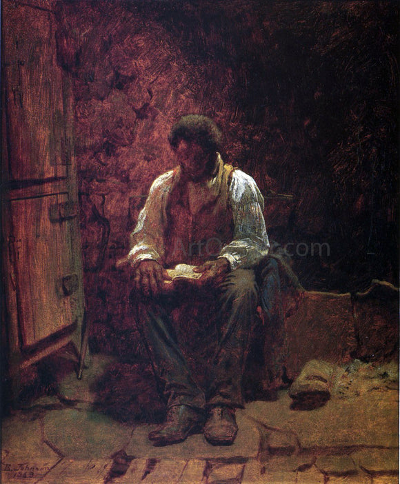  Eastman Johnson The Chimney Corner - Art Print
