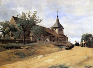  Jean-Baptiste-Camille Corot The Church at Lormes - Art Print