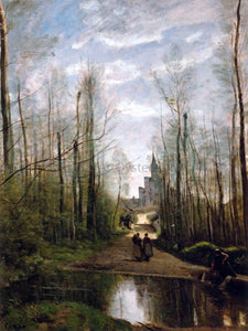  Jean-Baptiste-Camille Corot The Church of Marissel, near Beauvais - Art Print