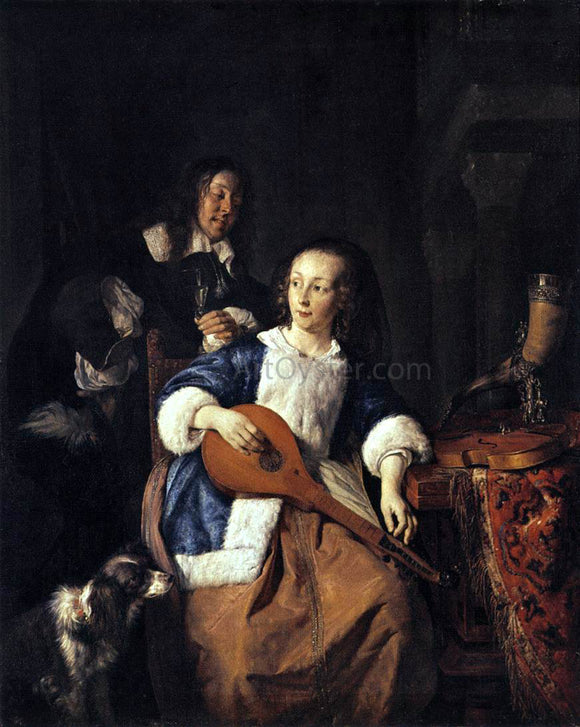  Gabriel Metsu The Cittern Player - Art Print