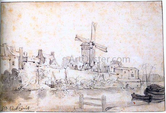  Gerbrand Van den Eeckhout The City Walls of Delft with the Mill Called The Rose - Art Print