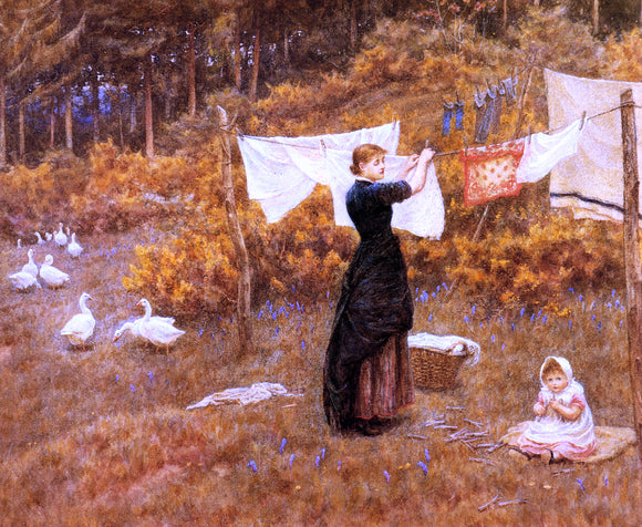  Helen Allingham The Clothes Line - Art Print