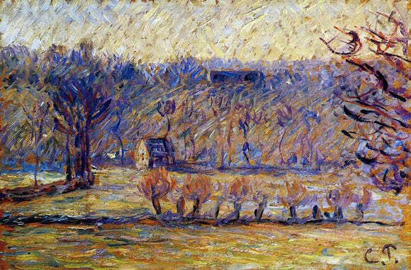  Camille Pissarro The Coast at Vaches-Bazincourt: Snow Effect - Art Print