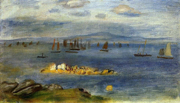  Pierre Auguste Renoir The Coast of Brittany, Fishing Boats - Art Print