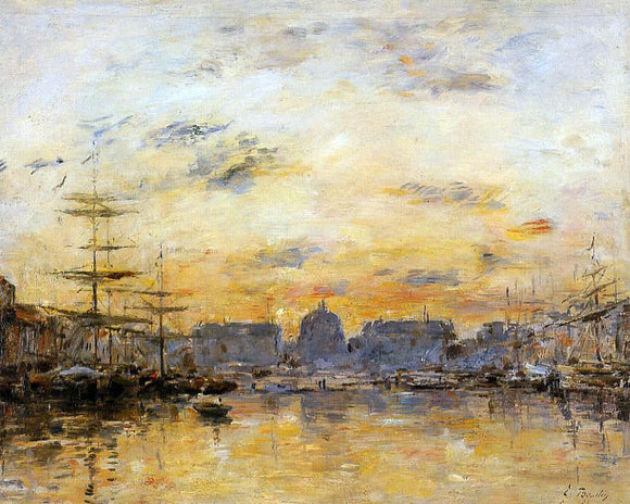  Eugene-Louis Boudin The Commerce Basin, Le Havre - Art Print
