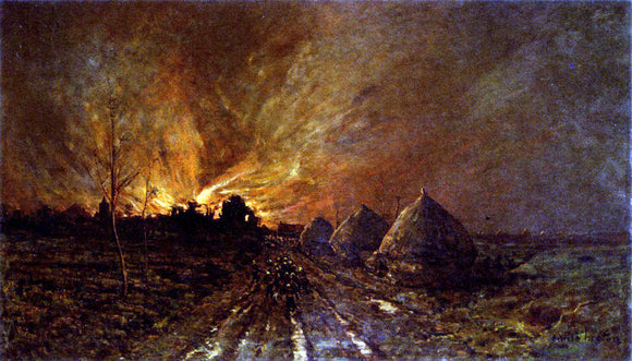  Emile Breton The Conflagration - Art Print