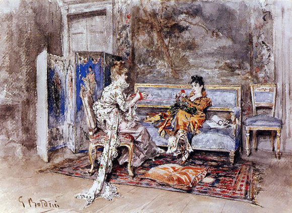  Giovanni Boldini The Conversation - Art Print