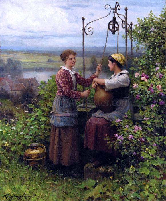  Daniel Ridgway Knight The Conversation - Art Print