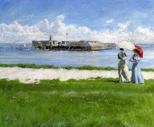  Paul-Gustave Fischer The Conversation, Helgoland - Art Print