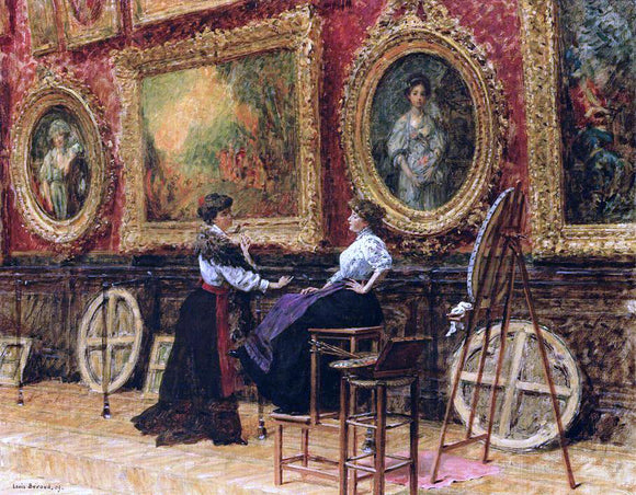  Louis Beroud A Copiests, Musee du Louvre - Art Print