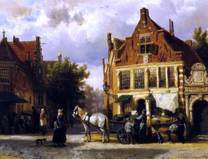  Cornelis Springer The Corner of Westerstraat and Tabakstraat in Enkhuizen - Art Print
