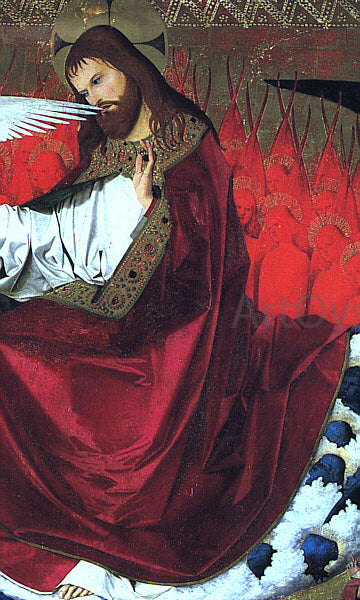  Enguerrand Charonton The Coronation of the Virgin, detail: Jesus - Art Print