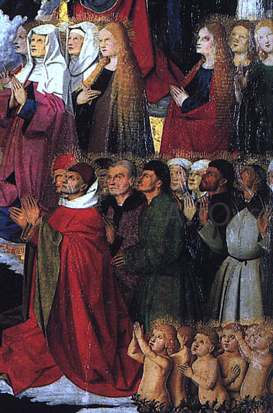  Enguerrand Charonton The Coronation of the Virgin, detail: the crowd - Art Print
