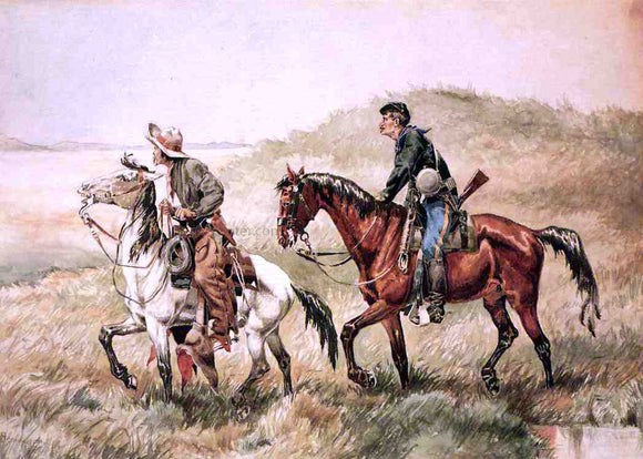  Frederic Remington The Couriers - Art Print