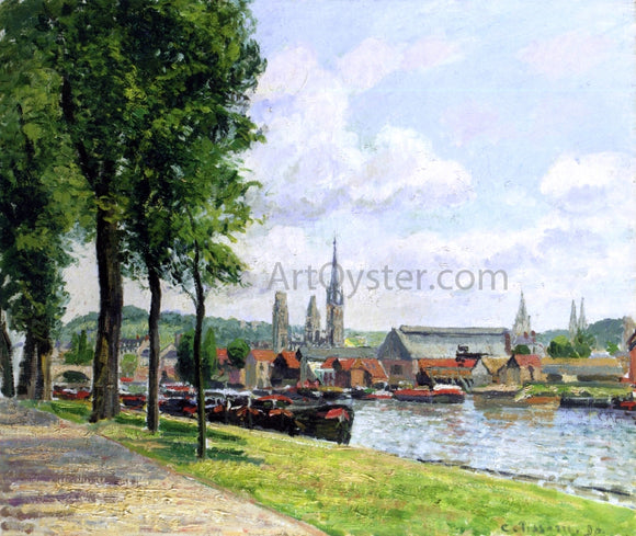  Camille Pissarro The Cours-la-Riene, The Notre-Dame Cathedral, Rouen - Art Print