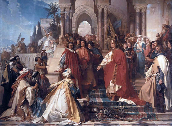  Arthur Georg Von Ramberg The Court of Emperor Frederick II in Palermo - Art Print