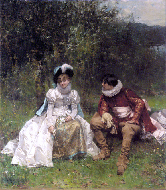  Adrien Moreau The Courtship - Art Print