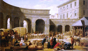  Nicolas-Bernard Lepicier The Courtyard of the Customs House - Art Print